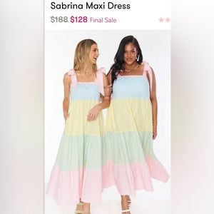 Show Me Your Mumu NWT Sabrina Maxi Dress in Mixed Easter Stripe, size 1X